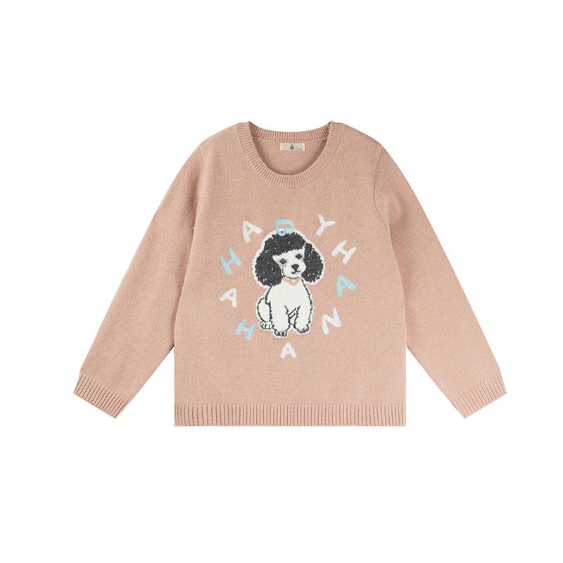 

2025 Plus Size Women s Winter Sweater - Loose Cartoon Animal Round Neck 2XL розовый/телесный