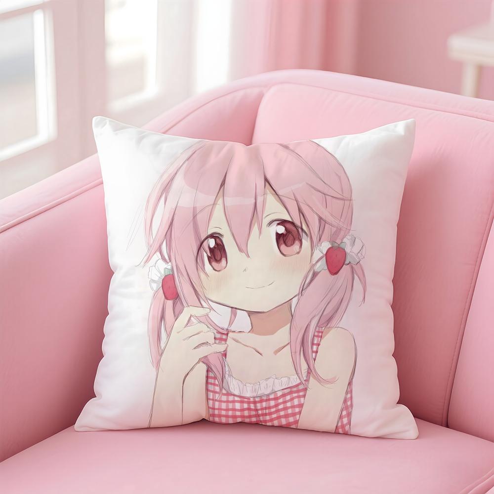 Anime Puella Magi Madoka Magica Cushion Cover Comfortable Reversible Pillow Cover Ideal for Car Sofa Bedroom & Beyond