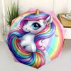 1pc Rainbow Unicorn Fantasy Art Umbrella with Plastic Handle,Suitable for All Seasons Home Travel Outdoor UmbrellaB1905