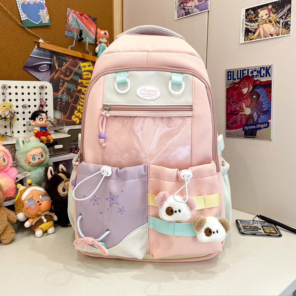 Cute Girl School Bag Junior High School Birthday Is a Pain Bag In the Transparent Bar Ins Style Backpack Large Capacity Class Backpack