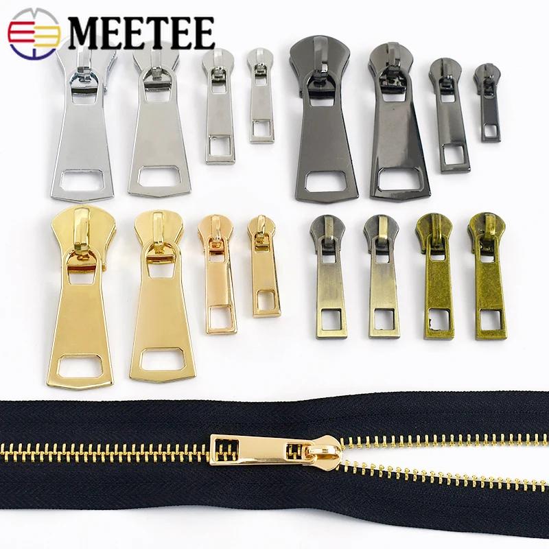 Meetee 5/10Pcs 3# 5# 8# Metal Zipper Puller Sewing Zippers Slider for Clothes Bag Pocket Zips Repair DIY Hardware Accessories