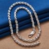 925 Sterling Silver Exquisite Openwork Braided Necklace for Men Women Fashionable Elegant Party Wedding Jewelry