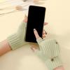 Fashion Touchscreen Knitted Wool Gloves Anti-Cold Half-Finger Bicycle Riding Gloves Thickened Winter Gloves Writing And Typing