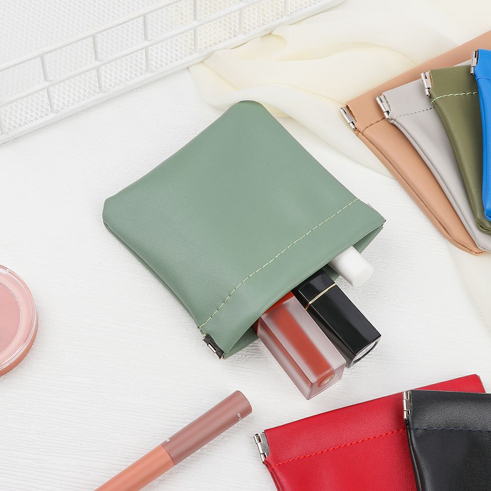 Fashion PU Leather Coin Pocket Purse Wallet Clutch Purse Key Pouch Earphone Bag Storage Bag Credit Card Holder Travel Accessory