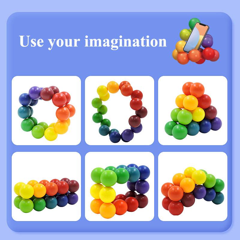 Fidget Spielzeug Lernfarbe Ball 3D Puzzle Montessori Spiel Form Zuordnungsspielzeug für Kinder Training Sensorisch Kinder Erwachsenen Geschenk