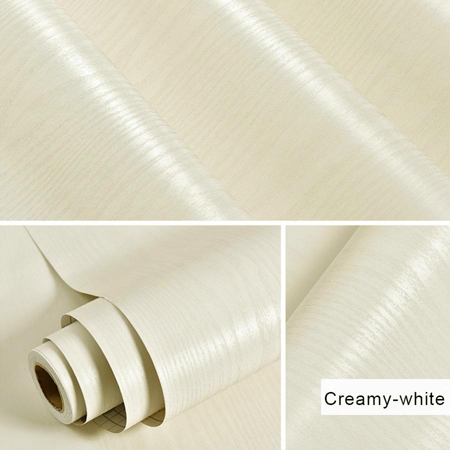 Pearl White DIY Decorative Film PVC Self Adhesive Wall Paper Furniture Renovation Stickers Kitchen Cabinet Waterproof Wallpaper