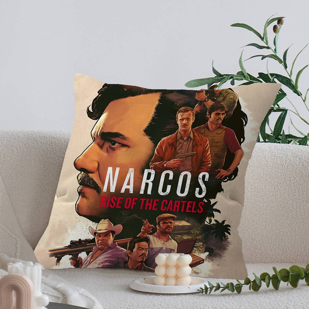 TV Series N-Narcos Cushion Cover Pillowcase Upholstery Sofa Throw Pillow Home Decor Pillowcas 12x12Inch