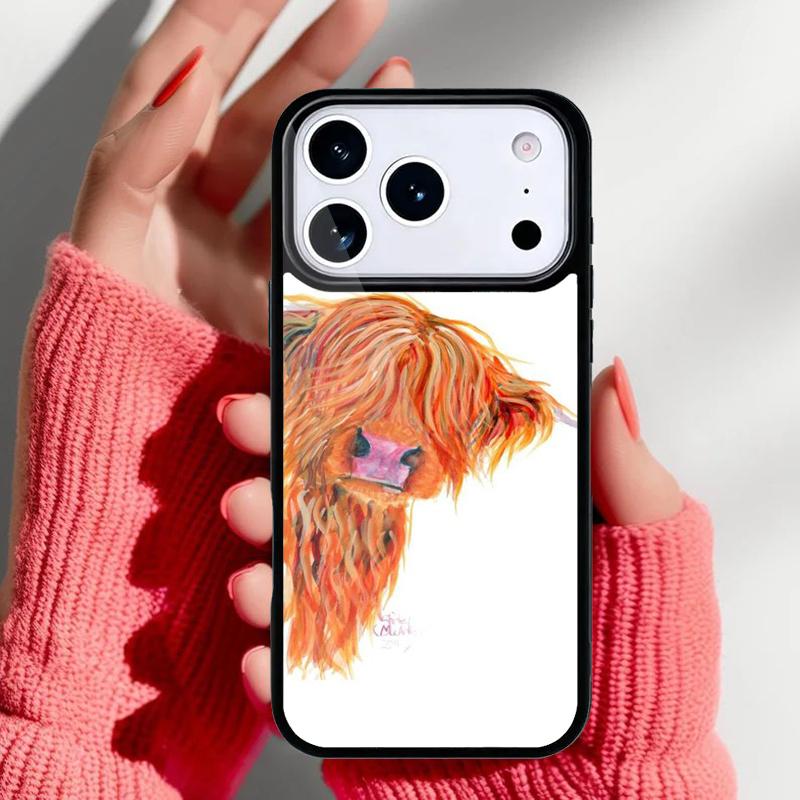 Hochlandrinder Handyhülle für iPhone 17 16 15 14 13 Pro Max Rückabdeckung für 12 11 Pro Hülle