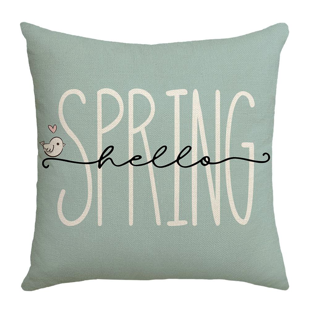 New Easter Pillow Cover Cushion Cover Rabbit Cartoon Home Letter Print Sand Cushion Cover