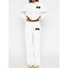 Set Trendy con Stampa di Lettere, Felpa con Cappuccio e Pantaloni Larghi da Ginnastica, Set Due Pezzi Pigro Casual, Set Stile Street