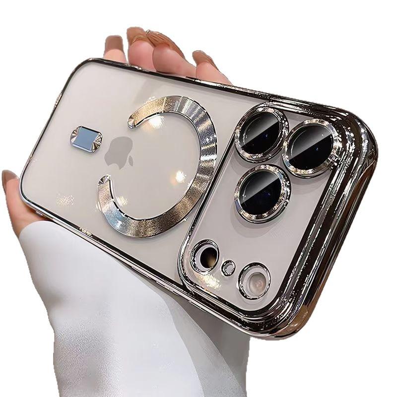 Comes with Lens Film for IPhone 17 Promax Phone Case, Electroplated Magnetic Suction for Apple 16 All Inclusive Soft Cover