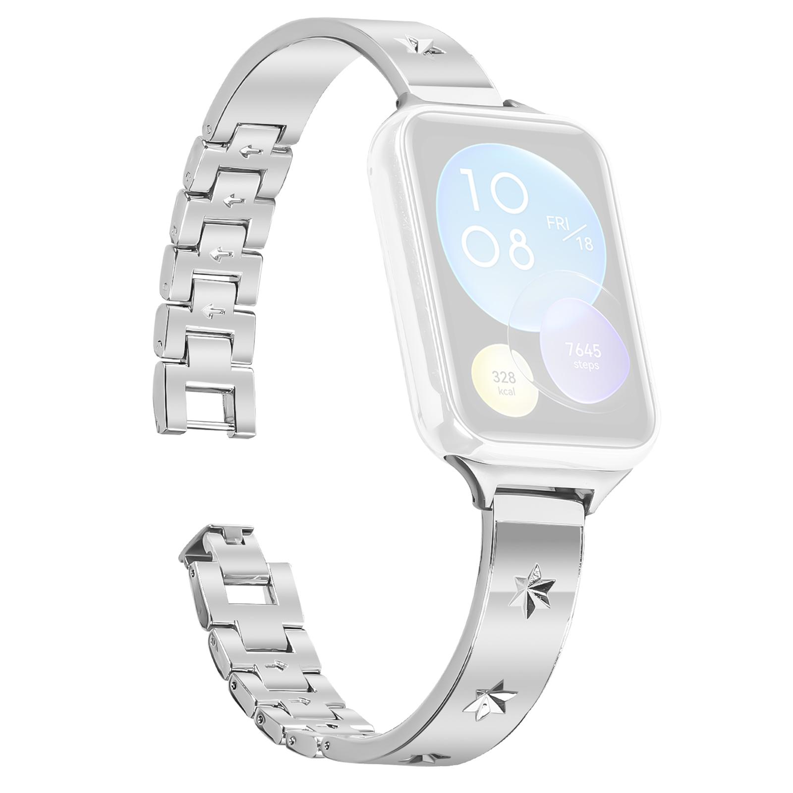 

Для Xiaomi Smart Band 8 Pro Сменный ремешок Металлический ремешок для часов Узор «Снежинка», Серебристый A