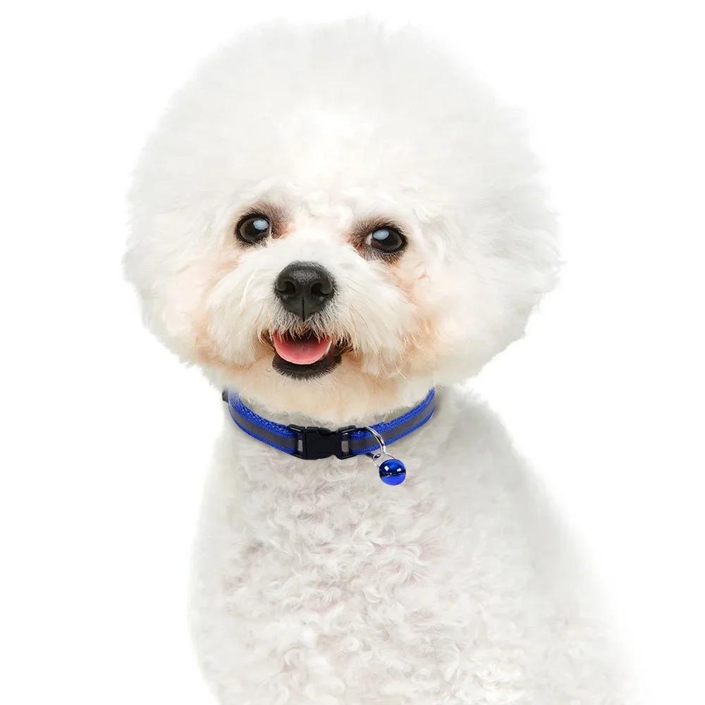 Cute Dog Cat Collar Cat Necklace Adjustable Reflective Colorful Bell Patch Collar Buckle Dog Collar Pet Items Dog Accessories