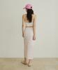 ADAUL Embo Chiffon Flower H Line Long Skirt - Pink