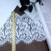 4m X18cm White French Chantilly Lace, Non-stretch Scalloped Eyelash Nylon Lace Fabric for Sewing, Bra, Underwear, Lingerie, Dress, Garment, Crafting