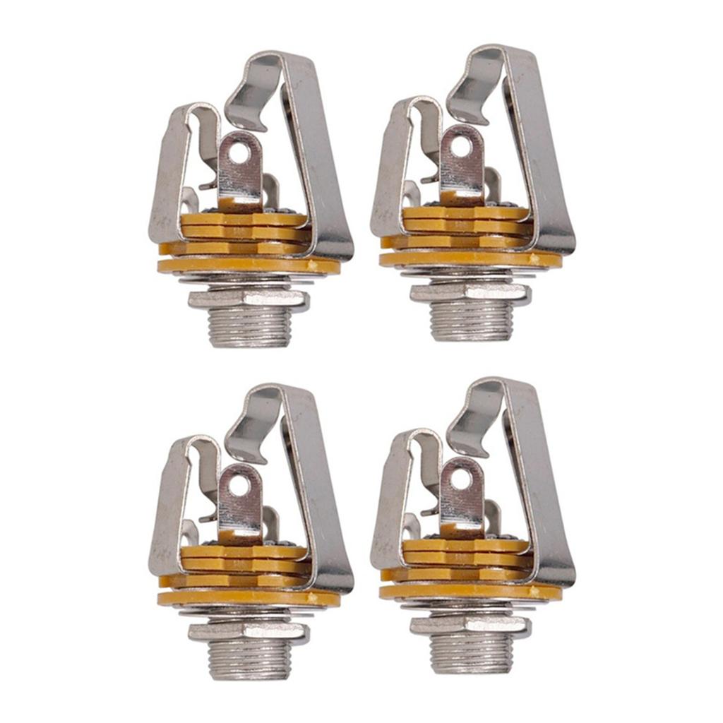 Classy-4Pcs 1/4 Inch 6.35Mm Stereo Input Jack Plug Socket For Electric Guitar Bass, Guitar Pickup Output Jack, Guitar Parts