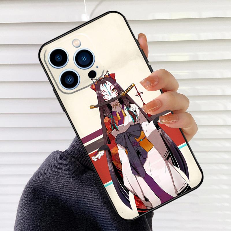 Japanese Style Anime Fox Phone Case For iPhone 16 15 14 13 11 12 17 Pro Max Mini 15 16 Plus 16e 17 Air Cover Fundas