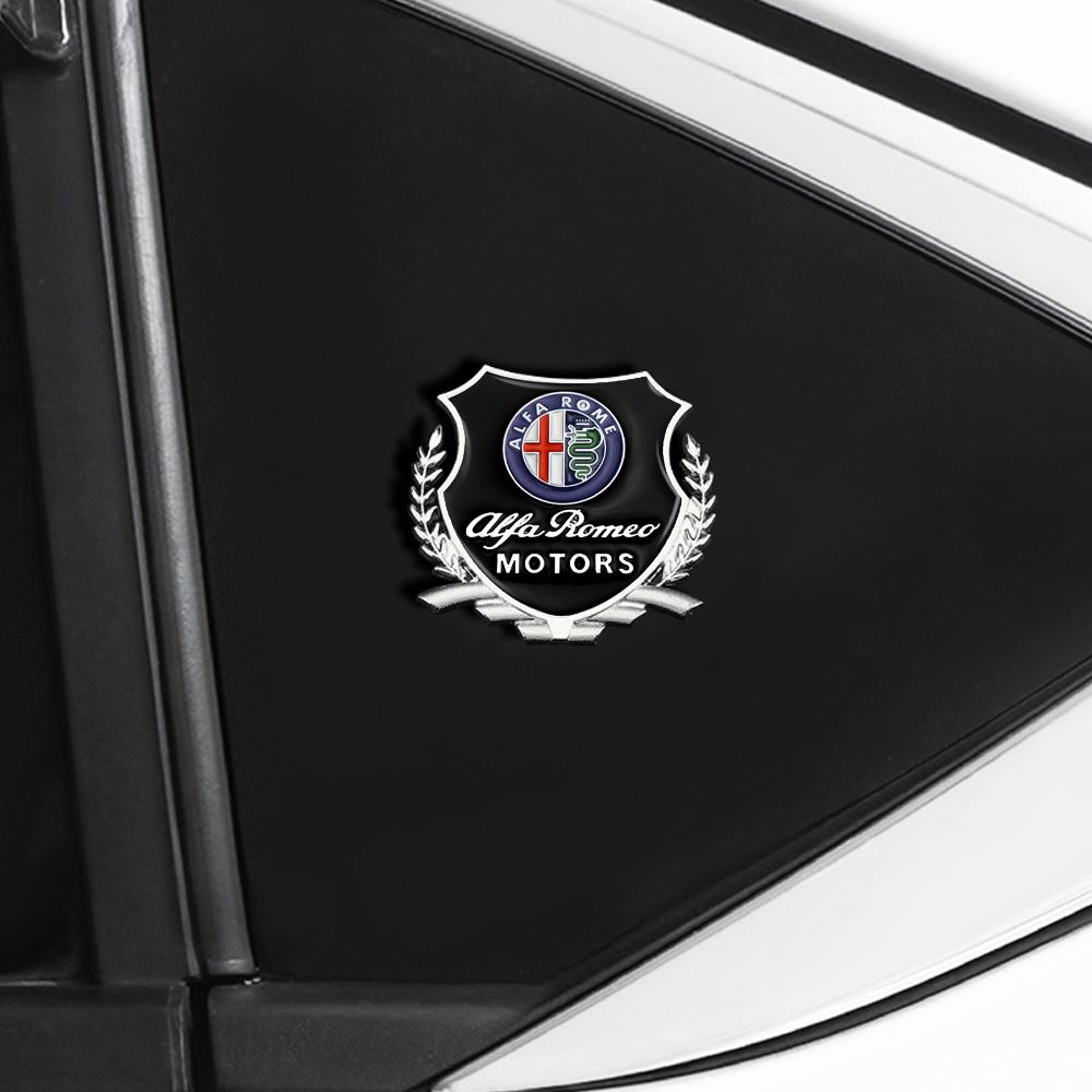 For Alfa Romeo 2026 Hot Sticker 1PC Gold/Sliver Car 3D Metal Emblem Modeling Body Window Decor Sticker Auto Accessories For Alfa