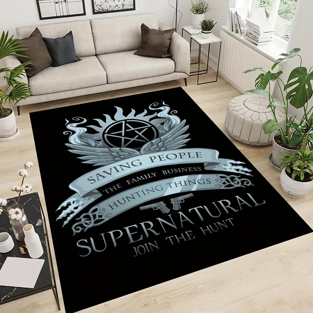 

1pc Supernatural Join the Hunt Pattern Carpet, Area Rug For Living Room Bedroom Room Bed Chair Laundry Entryway Corridor Yard Non-slip Outdo 60cm by 90cm