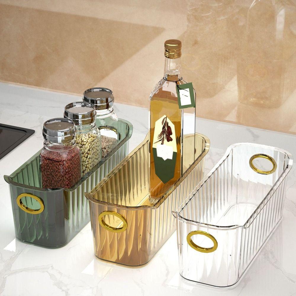 

Waterproof Makeup Storage Basket Transparent Cosmetic Storage Cases Narrow Storage Box Kitchen