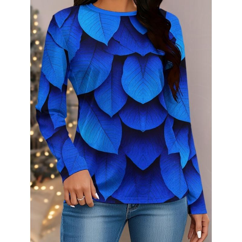 Women S 3D Printed Casual Long Sleeve T-Shirt S