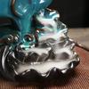 1pc Ceramic Handicrafts Lotus Elephant Backflow Incense Burner Incense Censer Home Ornament Tea Pet (Without Incense)