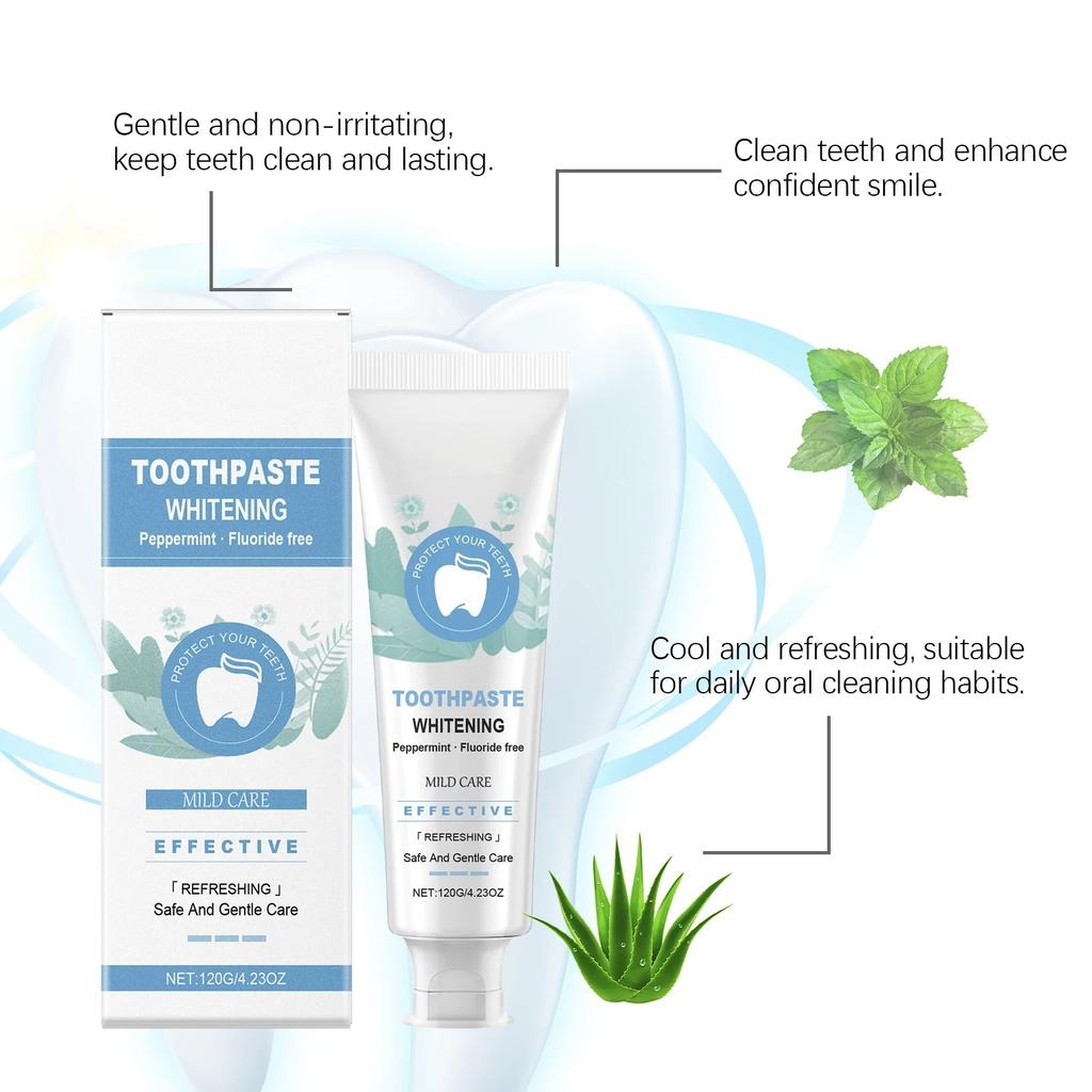 Mint Toothpaste For Gentle Teeth Stain & Yellowing Care - Brighten Shine, Daily Oral Hygiene With Long-Lasting Freshness