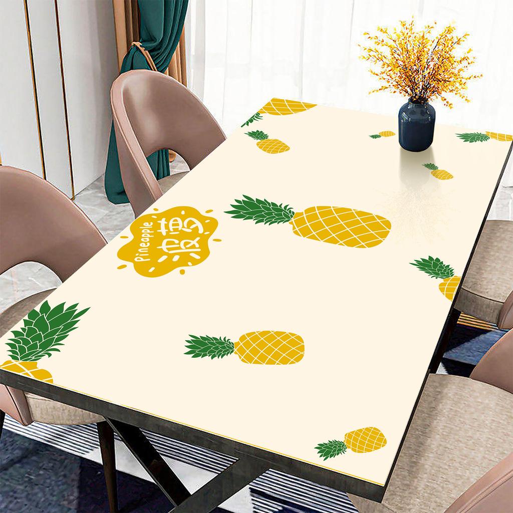 Tablecloth Waterproof, Oil-Proof, Anti-Scalding, Leave-In Soft Glass Dining Table Mat Pvc Premium Desktop Cloth Coffee Table Protective Mat