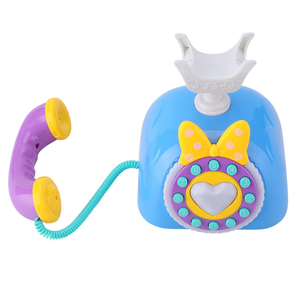 Bilingual Musical Telephone Baby Children Educational Development Toy Gift (Blue)