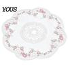 Decorative Lace Mats for Tea Party Round Sheer Doily, Floral Embroidered Placemat, Vintage Style Table Accessories Kitchen Mat Dining Table,