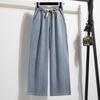 Fashion Spring and Summer Plus Size Women's Clothing Elastic High Waist Slimming Covering Span Denim Tencel Elastic Loose Pants Pants M-5XL