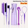 7Pcs/Set Edge Control Hair Brush Set Eyebrow Brush Water Sprayer Styling Set Hairdressing Tool Set