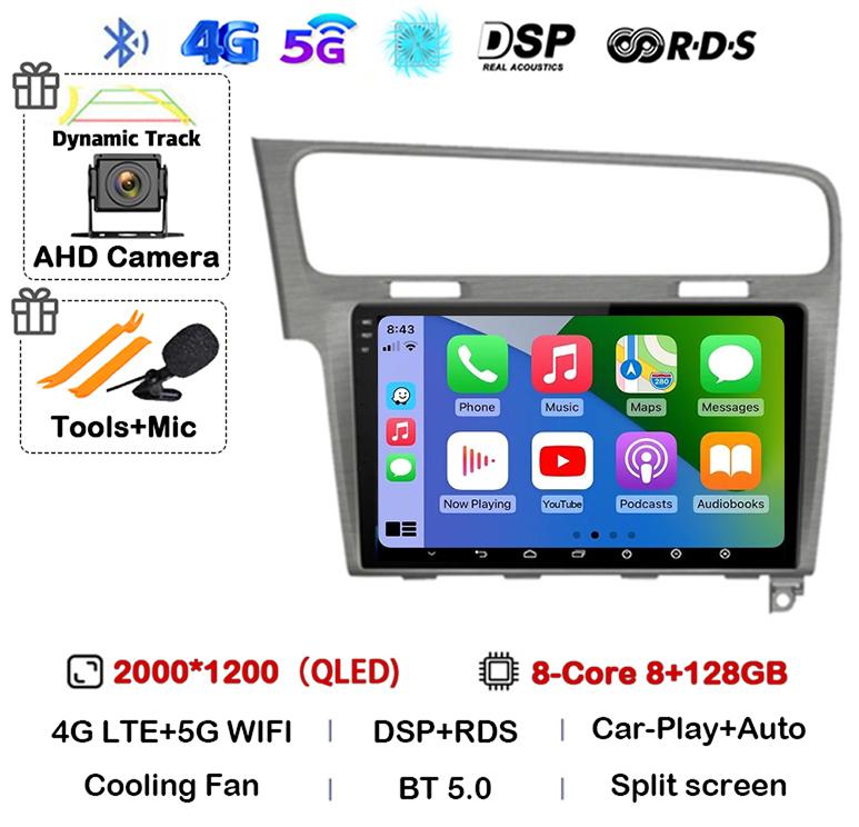 Android 14 WIFI+4G Auto For Volkswagen VW Golf 7 MK7 GTI 2011-2021 Car Radio Carplay HD Multimedia GPS Video Player Stereo 2din