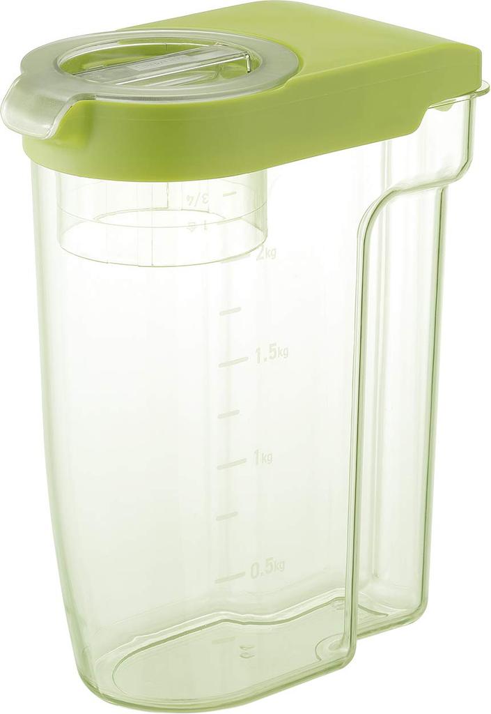 Risu Rice Storage with Liberalista Measuring 240ml Box, Green, 2.5L, Cup,