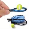 2pcs Creative Doll Tennis Racket Set with Balls  Miniature Sports Equipment for Dollhouses Decor