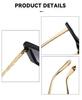 Women's Large Frame Square Sunglasses with Chain Temples