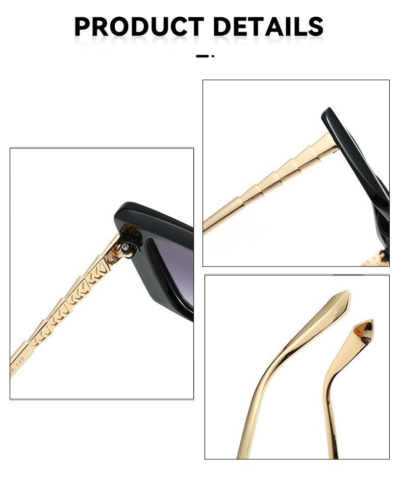 Women's Large Frame Square Sunglasses with Chain Temples