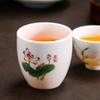 4pcs White Porcelain Teacup 145ml high-capacity Hand-Painted Ceramic Tea Bowl Travel Meditation Cup Chinese Tea set