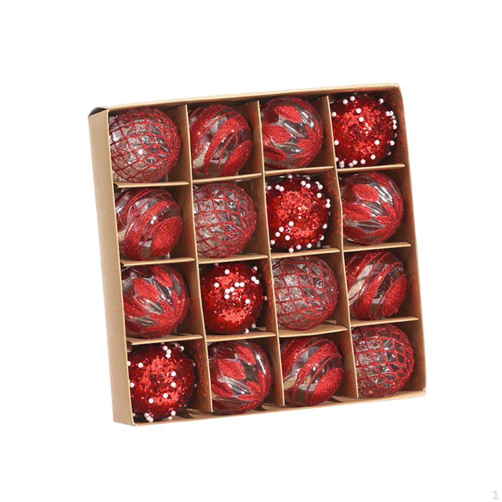 16 Stück Weihnachtskugel-Ornamente Wiederverwendbare Partygeschenke Weihnachtsdeko Baumbehang für
