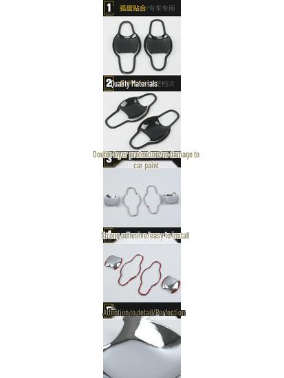 18-Piece Scratch-Resistant Protective Film and Decorative Frame Set for Door Bowl Handles