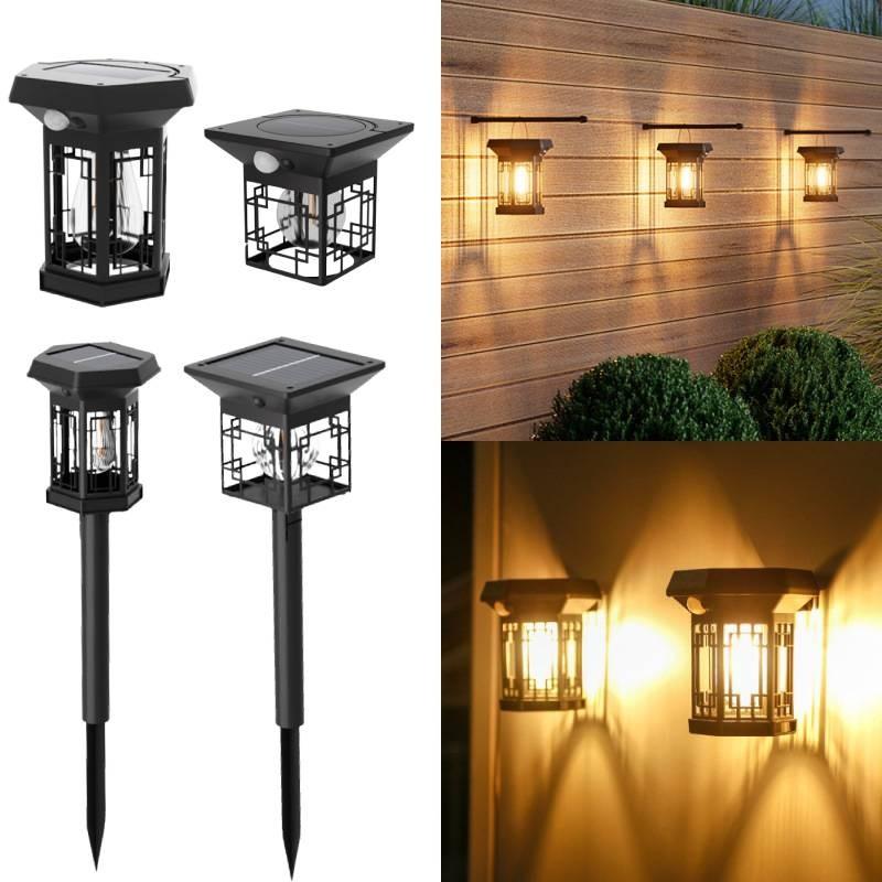 Filament Tungsten Solar Lamp Courtyard Lighting Outdoor Human Body Induction