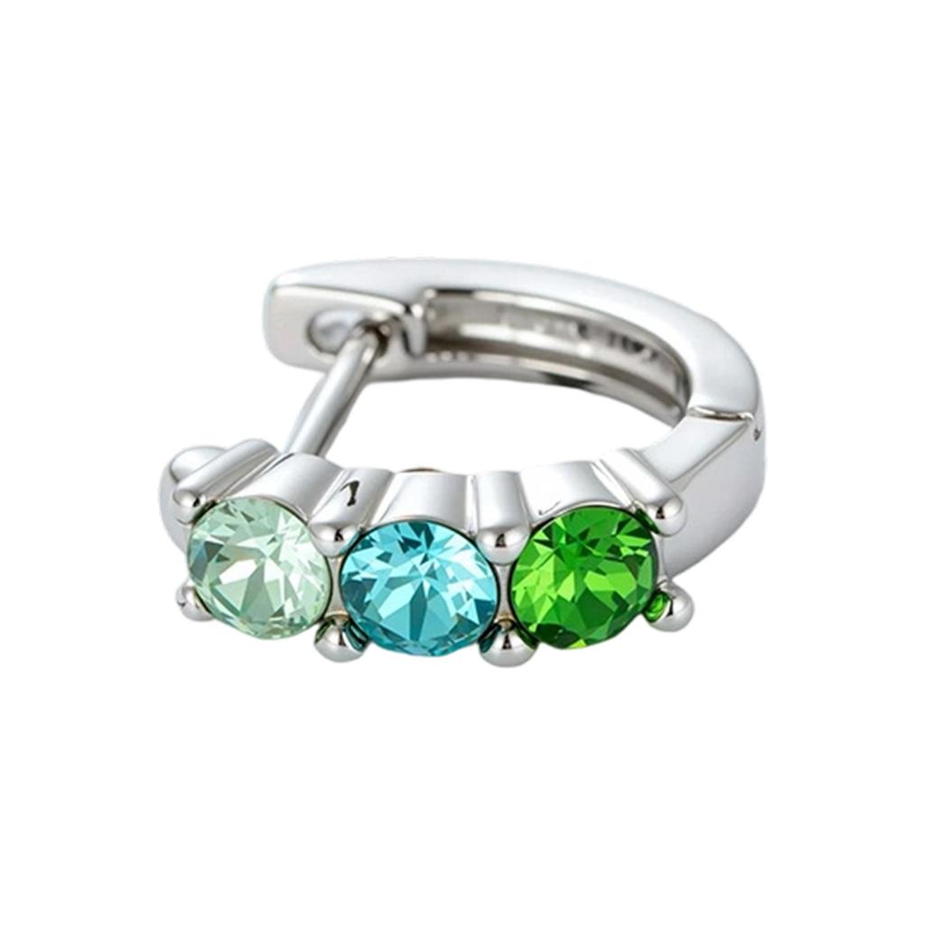 Dopamine Color Series Ear Cuffs With Crystal Inlays: 8mm Straight-Pin For Newly Pierced Ears, Exquisite Edge Design, Dainty Girls' Earrings