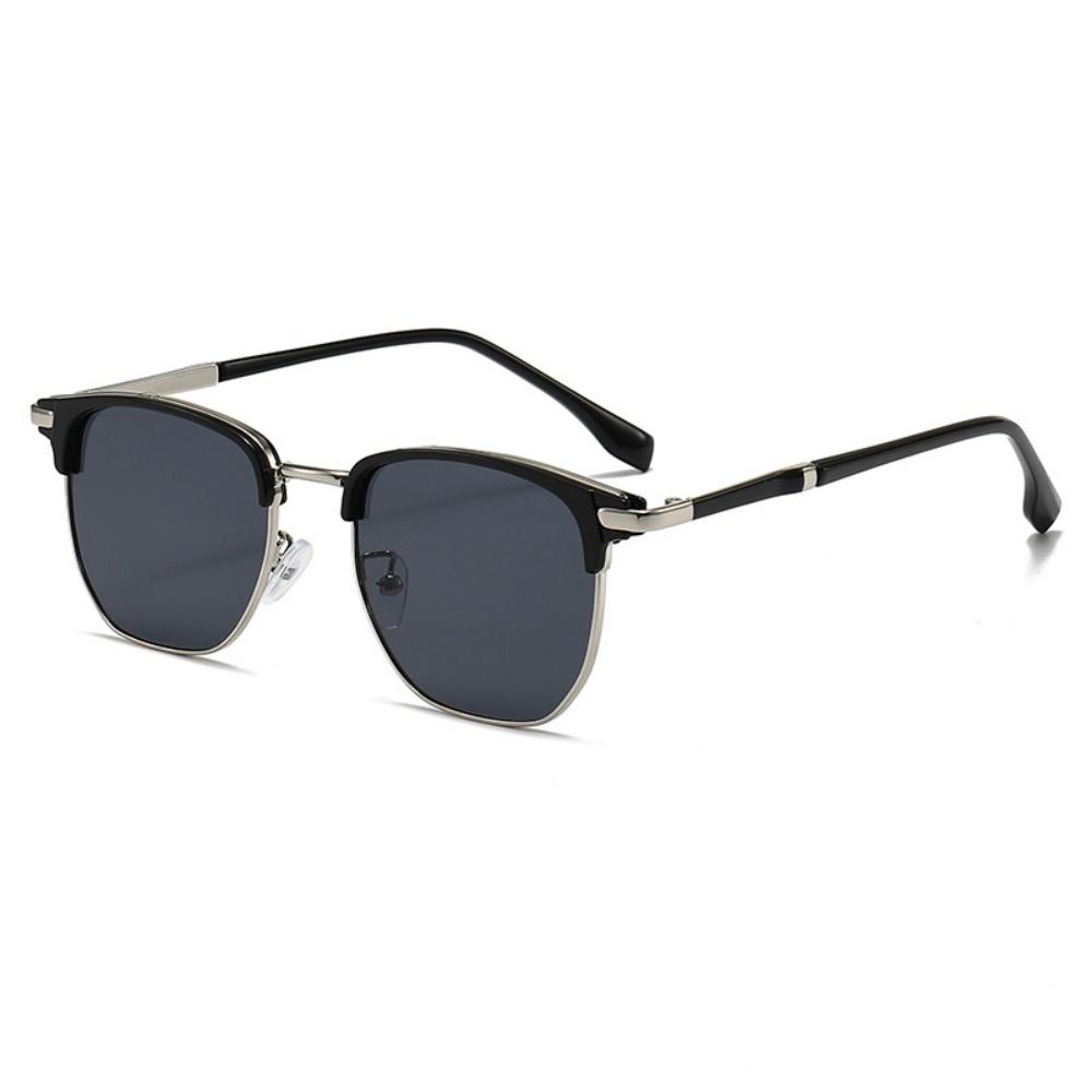 

Metal Half Frame Sunglasses Retro Fashion Gradient Lens Classic Eyewear UV400 Protection Men Women Vintage Style Sunglasses серебряный