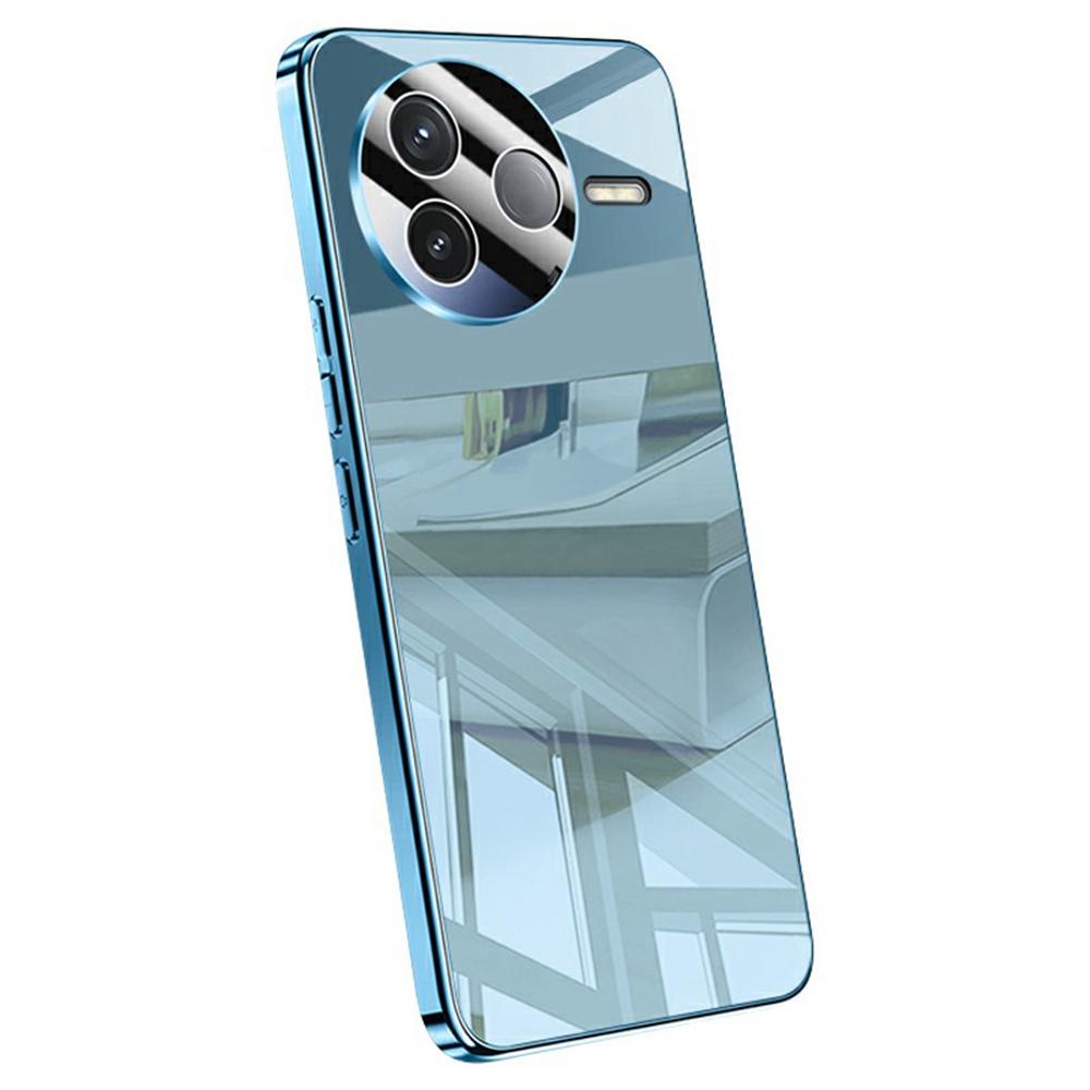 

For Xiaomi Poco F7 Pro 5G/Redmi K80 5G Case Electroplating PC Phone Back Cover with Camera Lens Protector Blue
