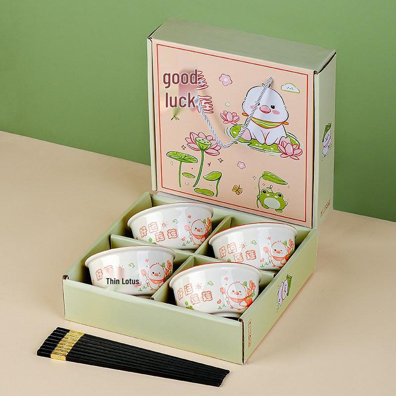 Business Gift Box: Wedding, Souvenir Chopsticks & Bowl Set for Customers & March 8th Occasions