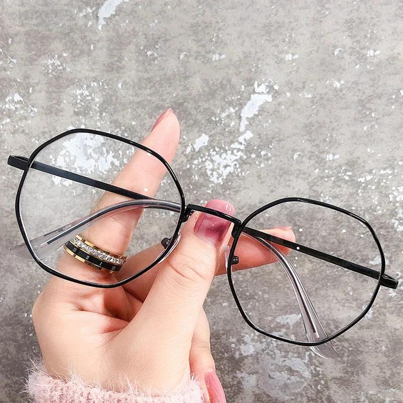 

Модные восьмиугольные очки для близорукости с большой оправой для женщин, офисные очки для близорукости с оправой из сплава от -1,0 до -6,0 -6