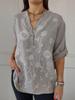 2025 Spring/Summer Women's Lace Embroidery V-Neck Button Shirt