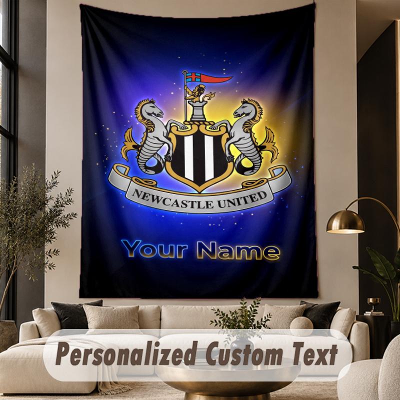 Custom Text Tapestry Newcastle United FC Print Wall Tapestry Indoor Living Room Wall Decor