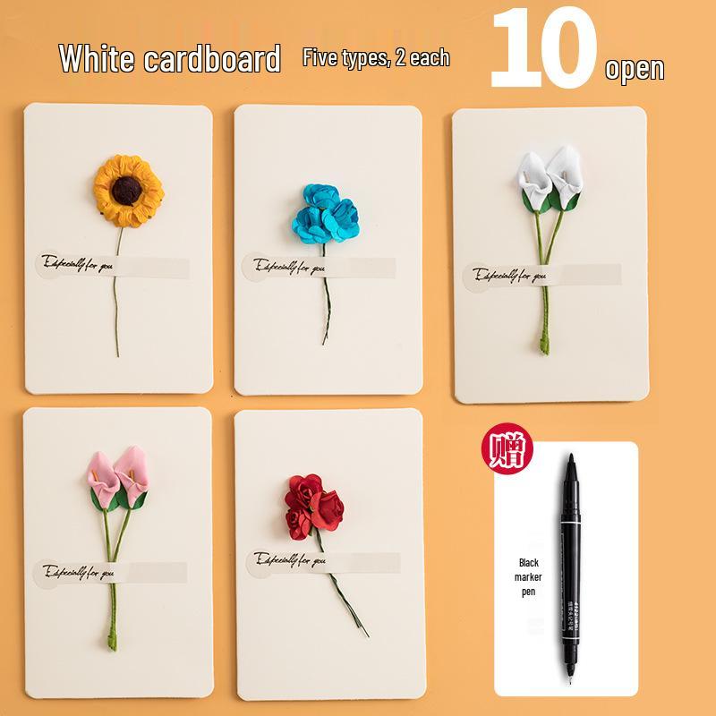 3D Dried Flower Handwritten Greeting Card for Teacher's Day, Love Letters, or Birthday – Perfect for Couples