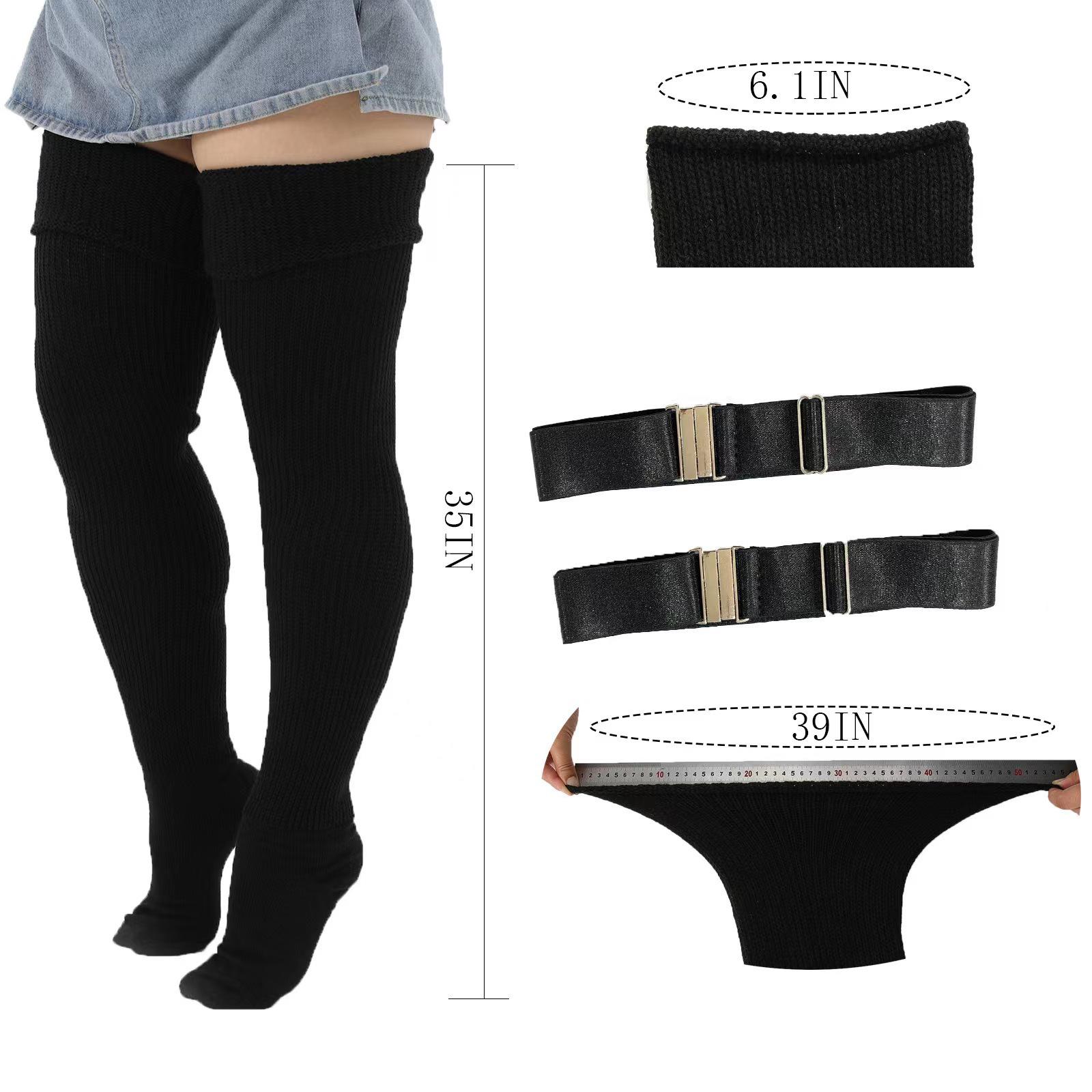 

Очень большие теплые толстые хлопковые носки выше колена для больших размеров, унисекс, удлиненные, свободного кроя Plus Size, Fits 120-300 Pounds